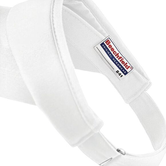Beechfield Unisex Sports Visor / Headwear / White - Picture 4 of 5